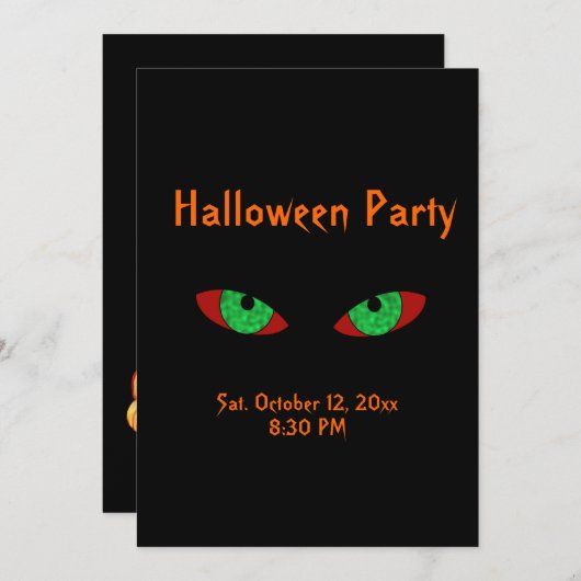 不気味な吸血鬼の目ハローウィンパーティ招待状 招待状 (正面/裏面)