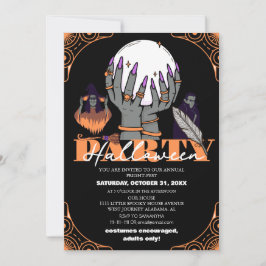 不気味な吸血鬼の魔女ハロウィーンの衣装パーティー 招待状