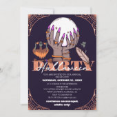 不気味な吸血鬼の魔女ハロウィーンの衣装パーティー 招待状 (正面)