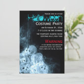 不気味な喫煙スカルハロウィーンの衣装パーティー 招待状 (スタンド正面)