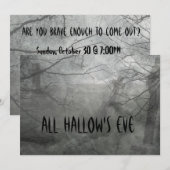 不気味な墓地のハロウィン招待状 招待状 (正面/裏面)