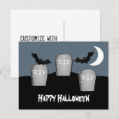 不気味な墓地のハロウィン ポストカード (正面/裏面)