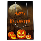 不気味な墓地ハローウィンパーティ ミディアムペーパーバッグ (裏面)