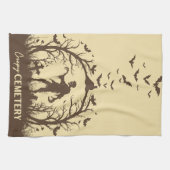 不気味な墓地ミディアムシャンパーニュ王室のーとブラウン キッチンタオル (横)