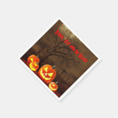 不気味な墓地食べドリンクと怖いハロウィーン スタンダードカクテルナプキン (角)