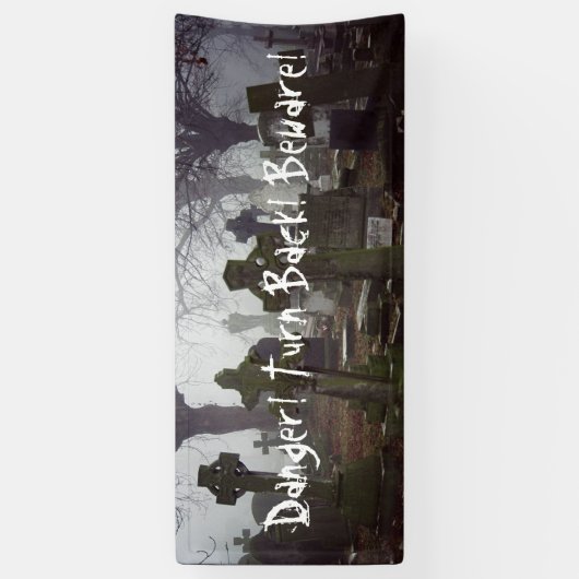 不気味な墓地 横断幕 (縦)