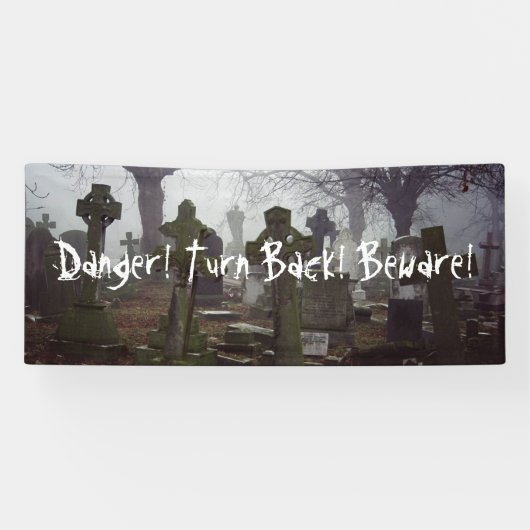 不気味な墓地 横断幕 (横)