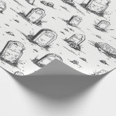 不気味な墓石の包装紙 ラッピングペーパー (角)