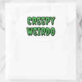 不気味な変人 楕円形シール (バッグ)