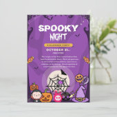 不気味な夜のハロウィンパーティー招待状 シーズンカード (スタンド正面)