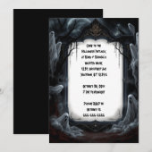 不気味な夜のハロウィンパーティー 招待状 (正面/裏面)