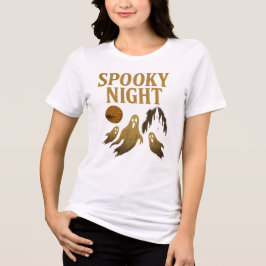 不気味な夜のハロウィーン クラシックゴシック調デザイン トライブレンドTシャツ
