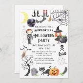 不気味な夜の不気味衣装ハローウィンパーティ 招待状 (正面/裏面)