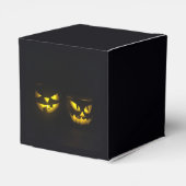 不気味な夜の時間イエローグローパンプキン顔ハロウィー フェイバーボックス (裏面サイド)