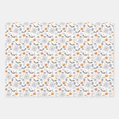 不気味な夜不気味のハロウィーンパターン ラッピングペーパーシート (正面2)