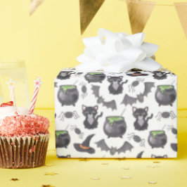 不気味な夜不気味魔女猫ハロウィーンパターン ラッピングペーパー