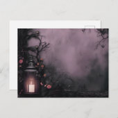 不気味な夜霧ミストシャドウランタンハロウィーン シーズンポストカード (正面/裏面)
