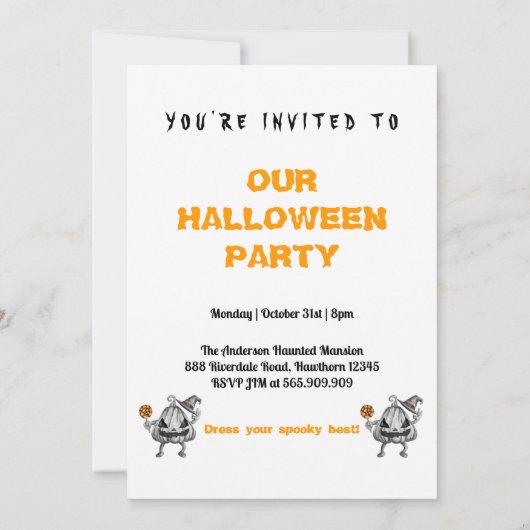 不気味な大人のハロウィンパーティー 招待状 (裏面)