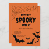 不気味な大人向けハロウィンパーティーの招待状 招待状 (正面/裏面)