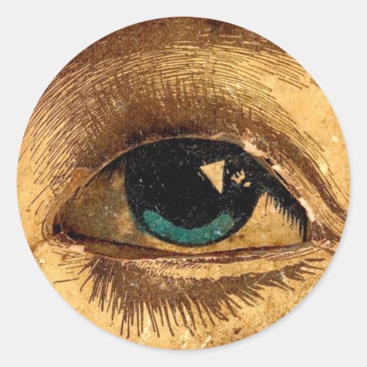 不気味な奇妙な眼球があなたを見て ラウンドシール (正面)