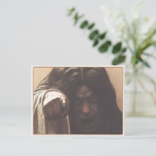 不気味な女の子が指を指しているポストカード ポストカード (スタンド正面)