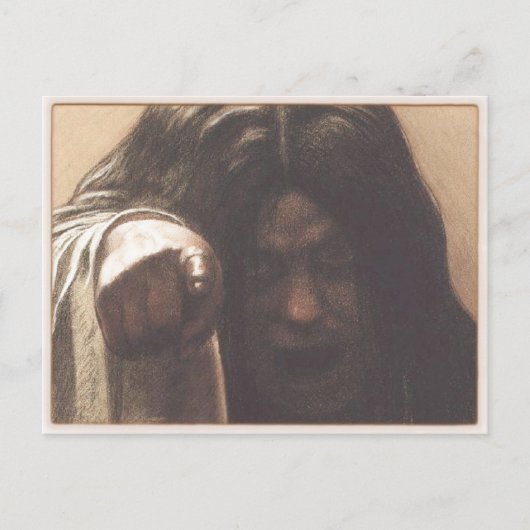 不気味な女の子が指を指しているポストカード ポストカード (正面)