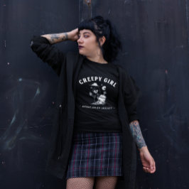 不気味な女の子の感謝の社会ハロウィーンゴシック Tシャツ