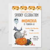 不気味な子供のハロウィン誕生日パーティー 招待状 (正面)