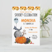 不気味な子供のハロウィン誕生日パーティー 招待状 (スタンド正面)