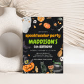 不気味な子供の衣装ハロウィーン誕生日パーティー 招待状