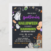 不気味な子供の衣装ハロウィーン誕生日パーティー 招待状 (正面)