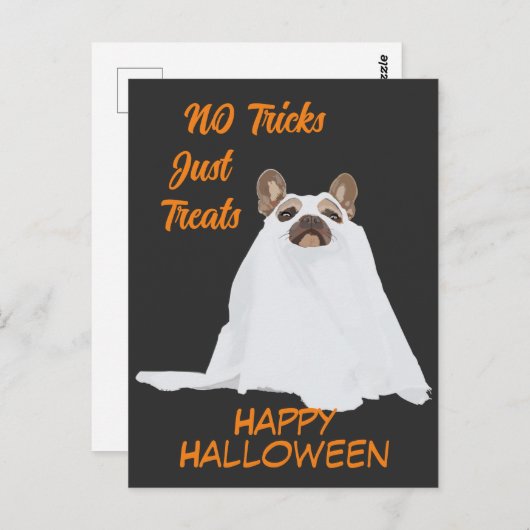 不気味な子犬のハロウィーンの衣装 ポストカード (正面/裏面)