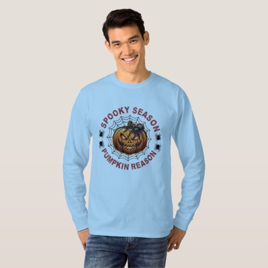不気味な季節のかぼちゃの理由ロンT F Tシャツ (正面フル)