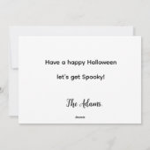 不気味な季節，ハロウィーン家族の写真ホリデーカード シーズンカード (裏面)