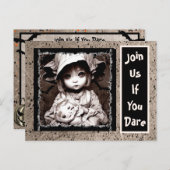 不気味な小さな子供の大きな目ハロウィーン ポストカード (正面/裏面)