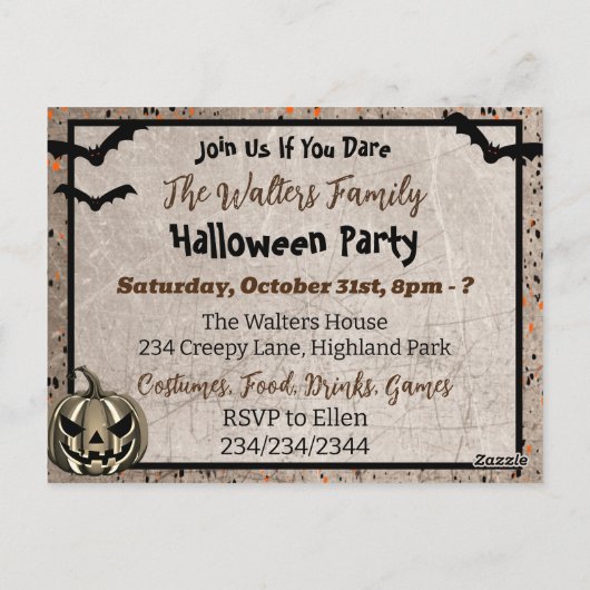 不気味な小さな子供の大きな目ハロウィーン ポストカード