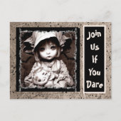 不気味な小さな子供の大きな目ハロウィーン ポストカード (正面)