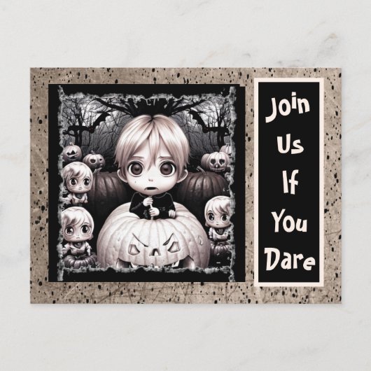 不気味な小さな子供カボチャのパッチハロウィーン ポストカード (正面)