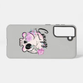 不気味な年ラウンドスカルフローラパステル SAMSUNG GALAXYケース (裏面横)