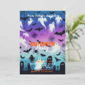 不気味な幽霊こうもりスカイハローウィンパーティ 招待状 (スタンド正面)