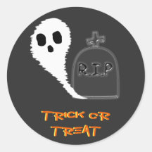 不気味な幽霊と墓のハロウィンステッカー