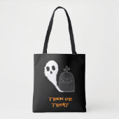 不気味な幽霊と墓のハロウィン トートバッグ (正面)