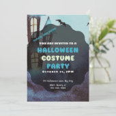 不気味な幽霊のよく出るハウスとこうもりハロウィーン 招待状 (スタンド正面)