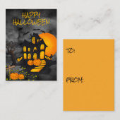 不気味な幽霊のよく出るハウスハロウィーン教室 ノートカード (正面/裏面)