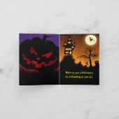 不気味な幽霊のよく出るハウスハロウィーン カード (内部)