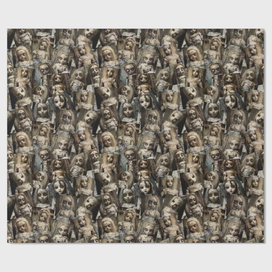 不気味な幽霊のよく出る人形のハ不気味ロウィン ラッピングペーパー (フラット)