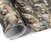 不気味な幽霊のよく出る人形のハ不気味ロウィン ラッピングペーパー (ロールコーナー)