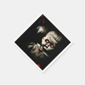 不気味な幽霊のよく出る人形ハロウィーンの衣装パーティー スタンダードカクテルナプキン (角)