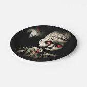 不気味な幽霊のよく出る人形ハロウィーンの衣装パーティー ペーパープレート (アングル)