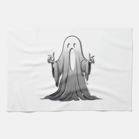 不気味な幽霊のサレム キッチンタオル (横)
